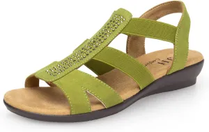 VJH confort Women's Comfort Flat Sandals Summer,with Rhinestone Open Toe Elastic Slip On Slingback Casual Walking Low Heele Sandals