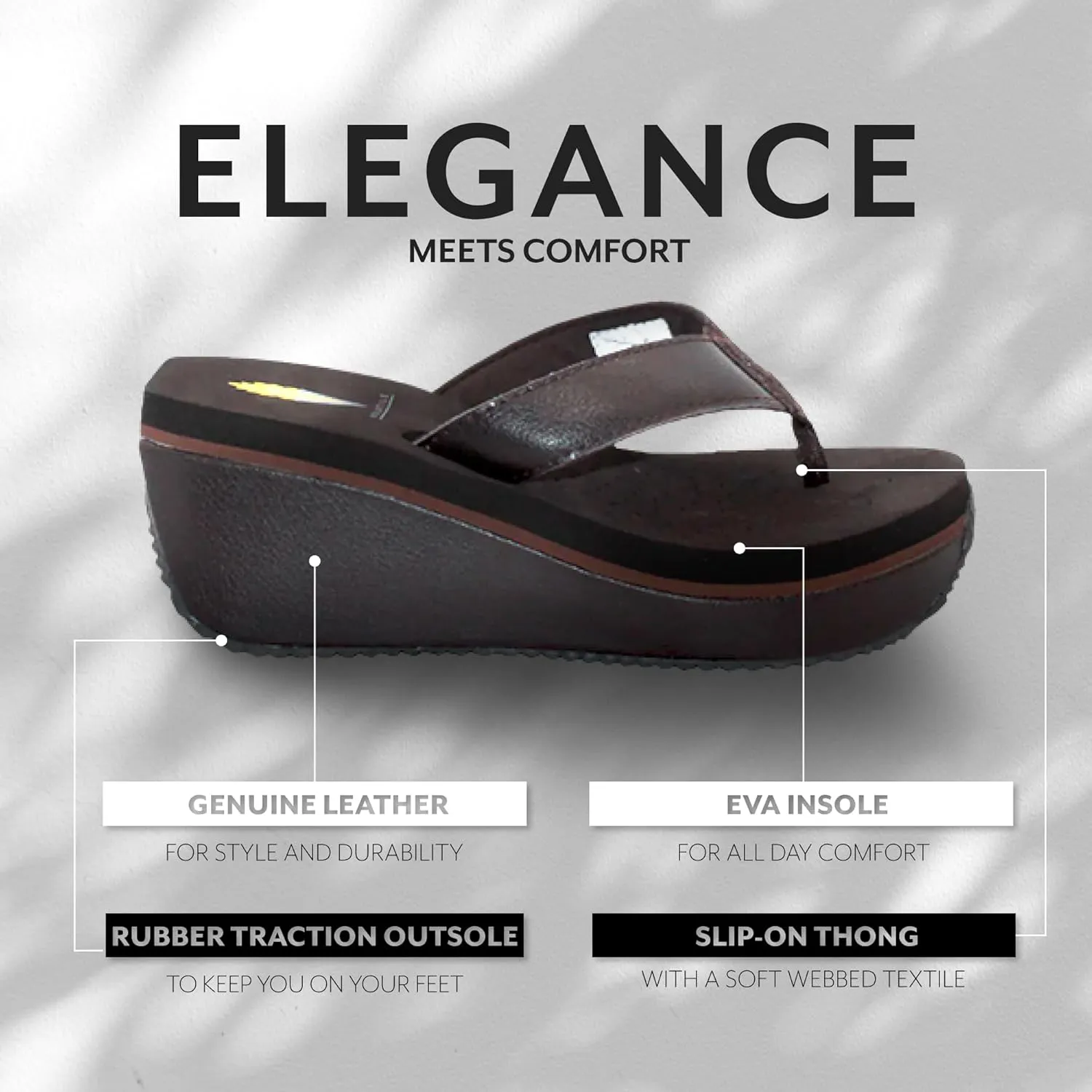VOLATILE Frappachino Wedge Sandals for Women Featuring Genuine Leather with EVA Insole and Rubber Outsole
