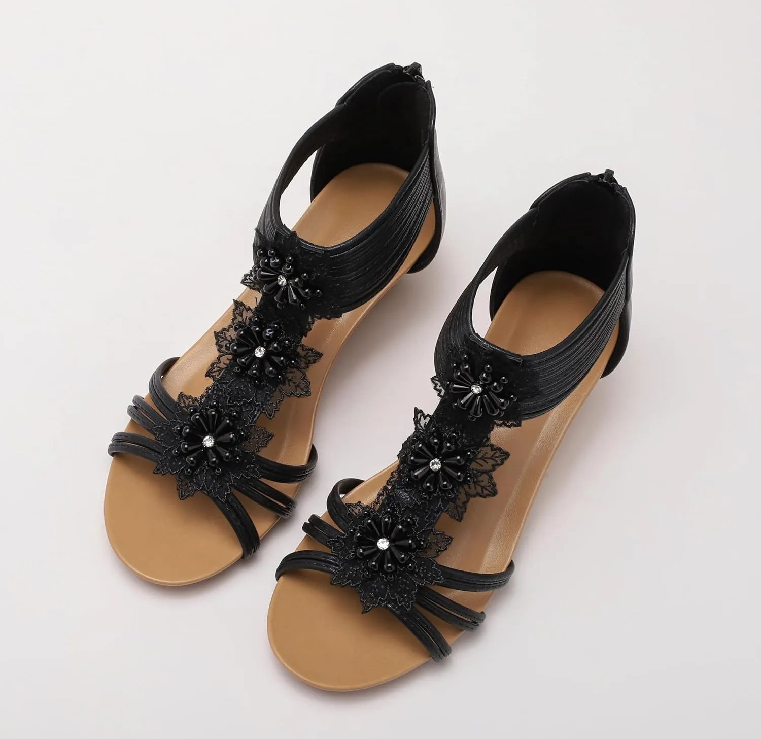 Wedge Sandals for Women Summer Open Toe Fashion Dress Shoes Flower Rhinestone Casual Ankle Strap Platform for Walking Beach Vacation Comfortable Dressy Sandals