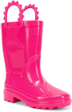 Western Chief Kids Waterproof Neon Rain Boots with Pull-On Handles and Traction Outsole