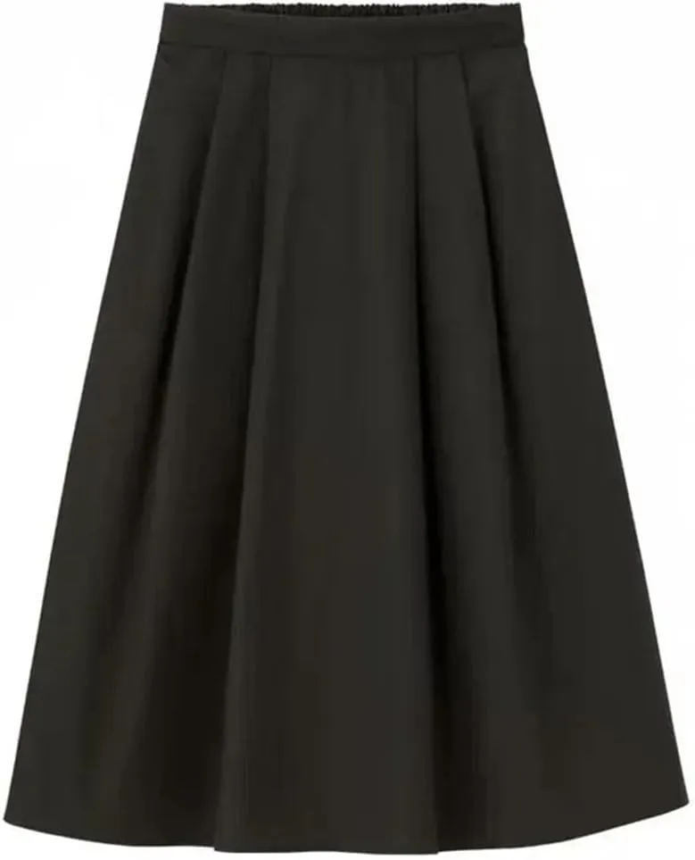 Women Spring Summer High Waist A-Line Long Skirt,Solid Office Lady Skirts Beach Vacation Style