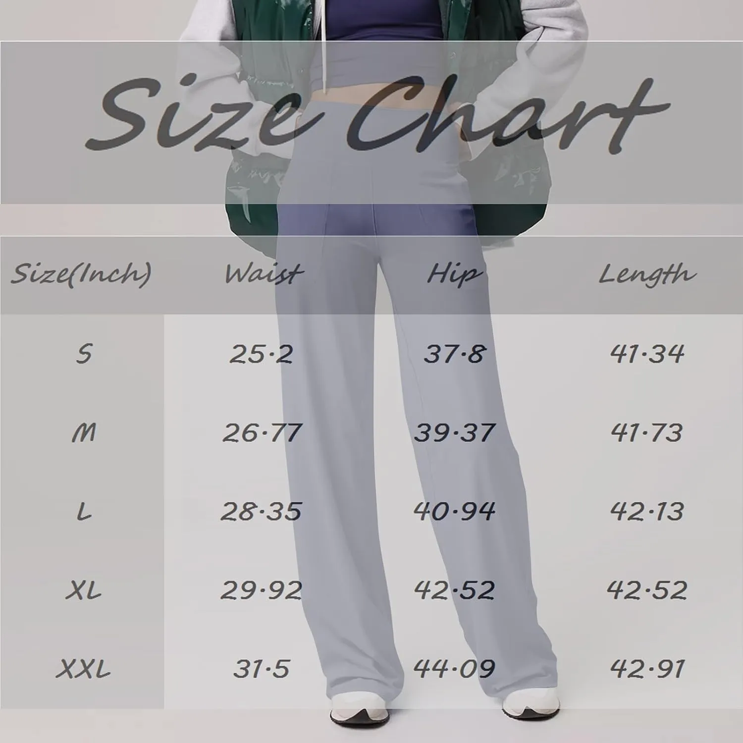 Women Wide Leg Yoga Pants with Pockets High Waist Stretch Dress Pants Tummy Control Straight Leg Lounge Sweatpant