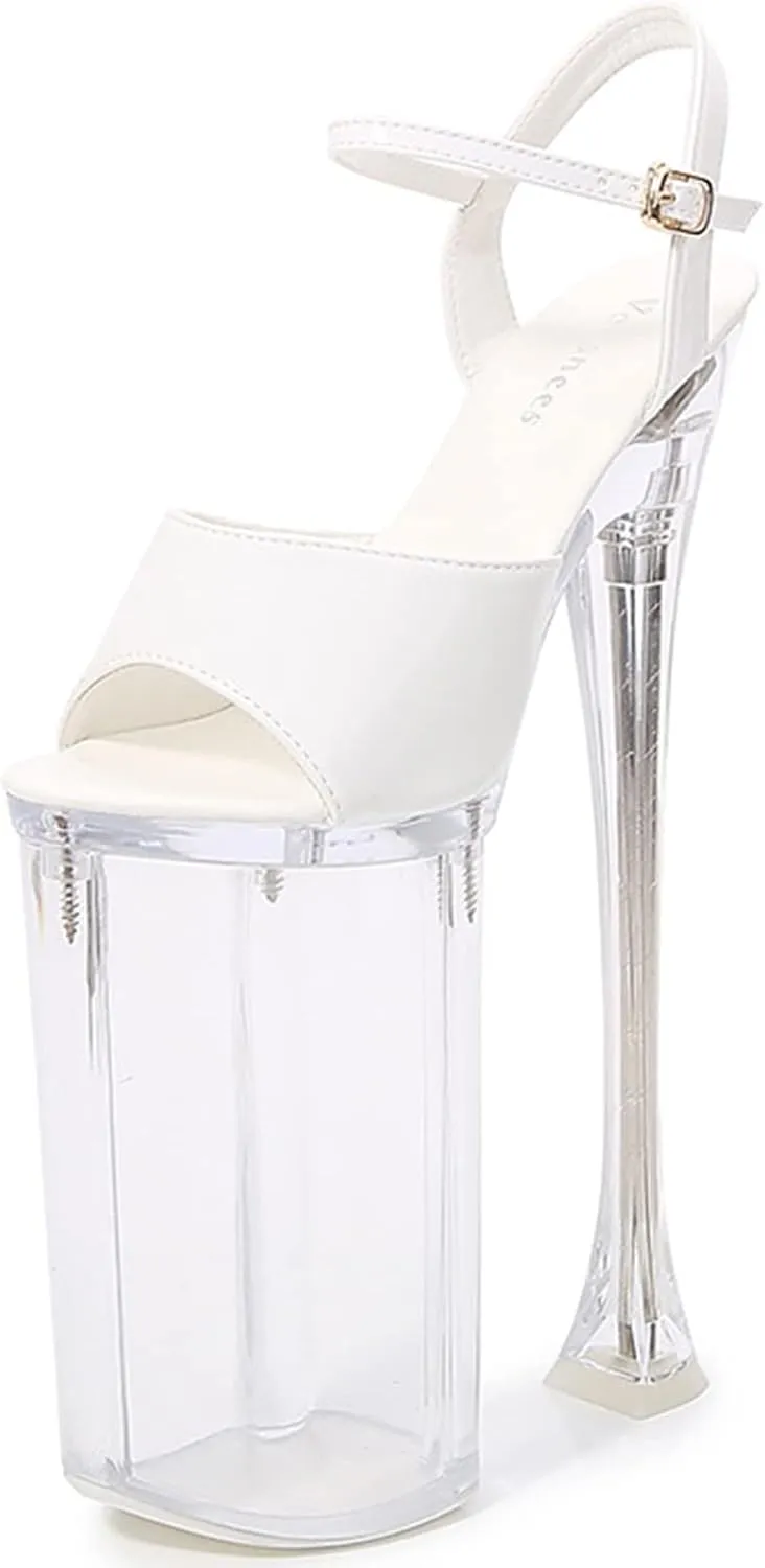 Women's 26CM/10.23IN LED Light Shine Platform Sandals Fetish High Heel Sexy Stripper Nightclub Pole Dancing Shoes Party Dress Pumps