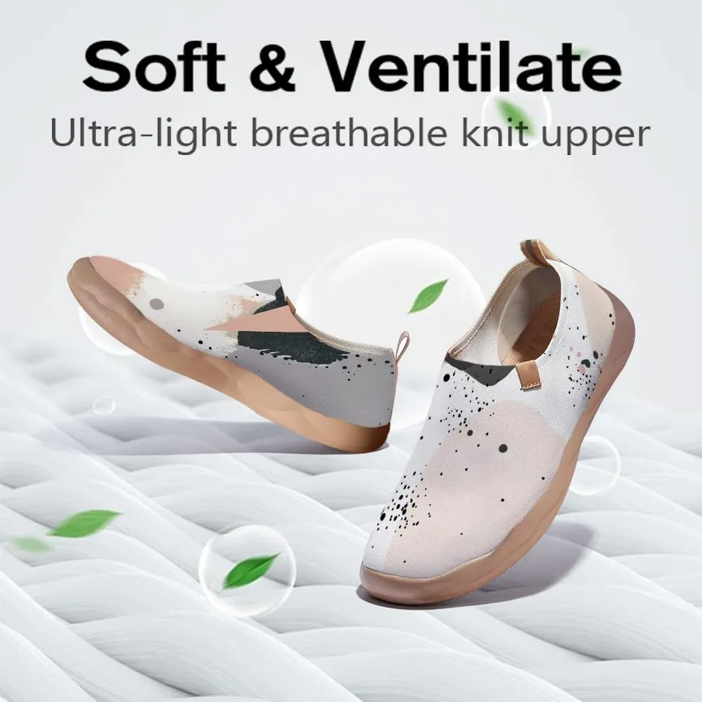 Women's Art Painted Travel Shoes Knitted Slip On Loafers Lightweight Walking Casual Sneakers