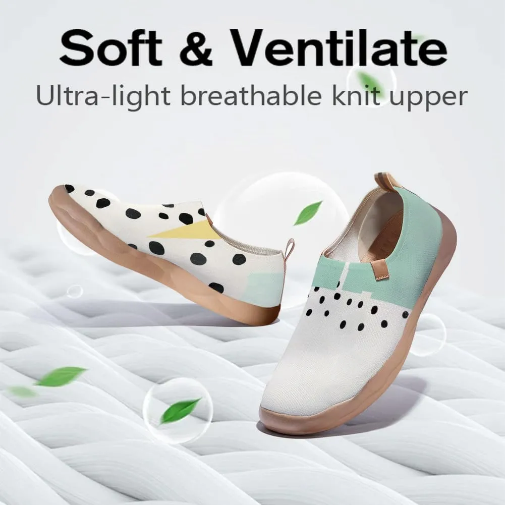 Women's Art Painted Travel Shoes Knitted Slip On Loafers Lightweight Walking Casual Sneakers