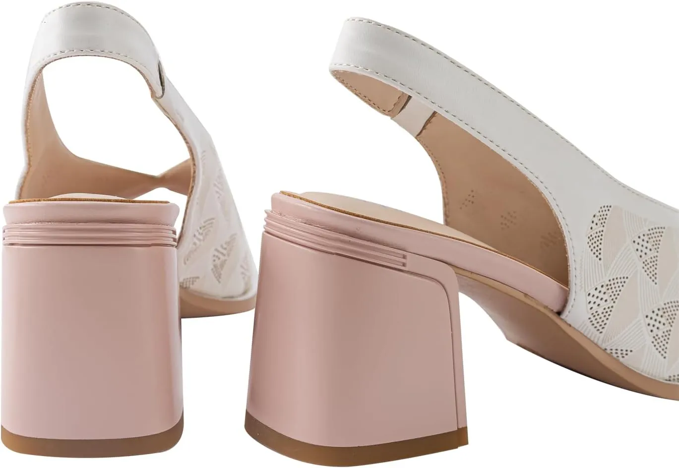 Women’s Block Chunky Medium Heel Slip-On Peep Round Toe Breathable Cut-Out Slingback Sandals Shoes