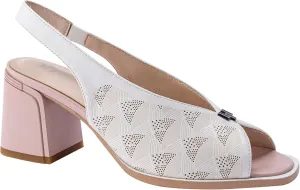 Women’s Block Chunky Medium Heel Slip-On Peep Round Toe Breathable Cut-Out Slingback Sandals Shoes