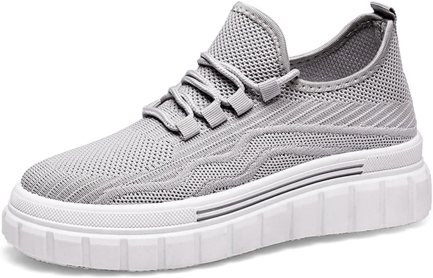 Women's Breathable Mesh Lace Up Walking Shoes,Casual Fashion Anti-Slip Sneakers,Lightweight Soft Sole Tennis Shoes for Gym Travel Sports