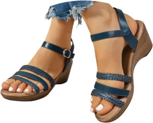 Womens Casual Sandals For Summer Wedge Sandals Comfortable Platform Work Lounge Breathable Walking Wedding Shoes