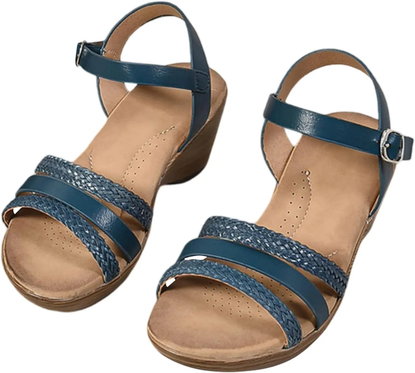 Womens Casual Sandals For Summer Wedge Sandals Comfortable Platform Work Lounge Breathable Walking Wedding Shoes