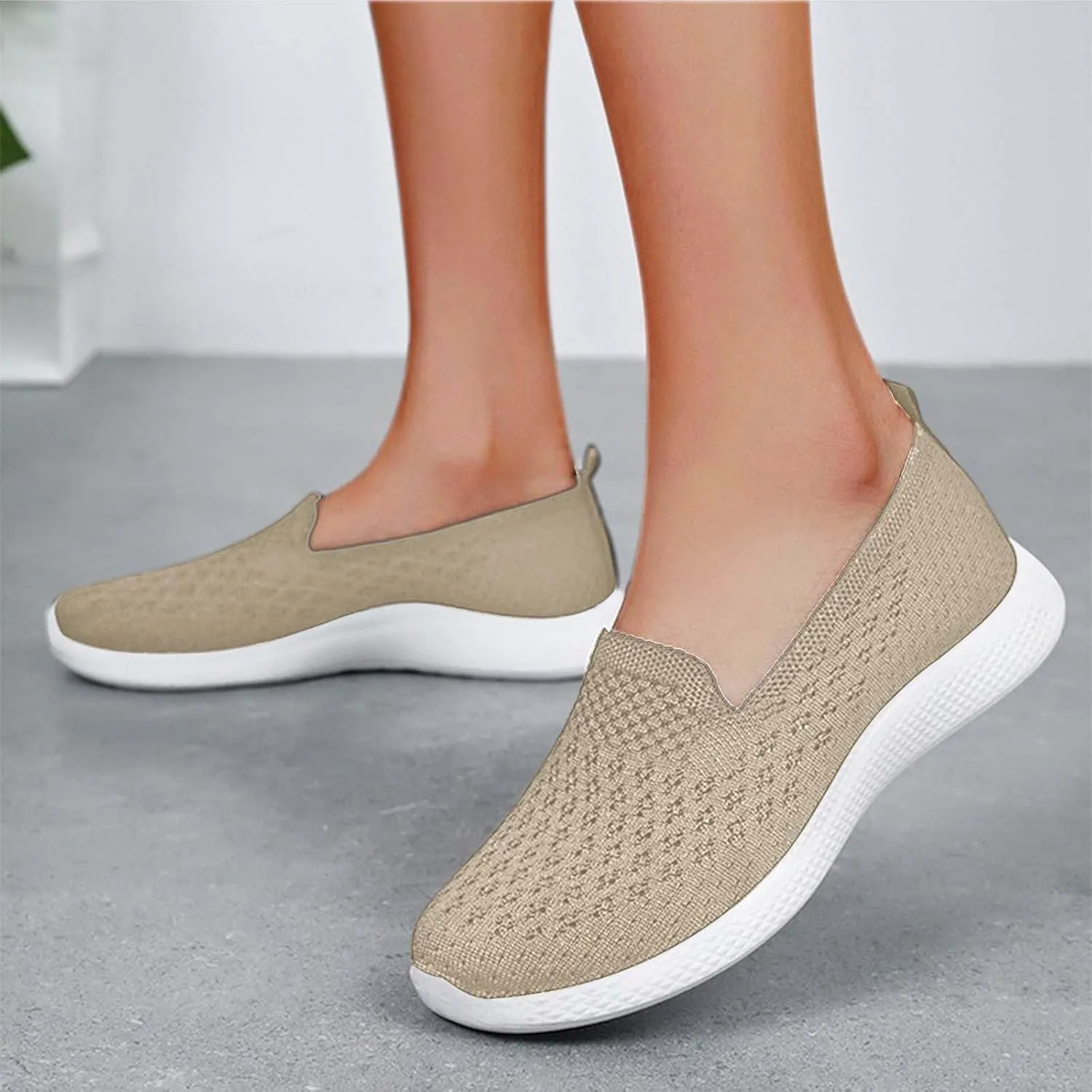Womens Casual Sneakers Slip On Walking Shoes Comfort Lightweight Breathable Shoe Mesh Fashion Tennis Running Sneaker