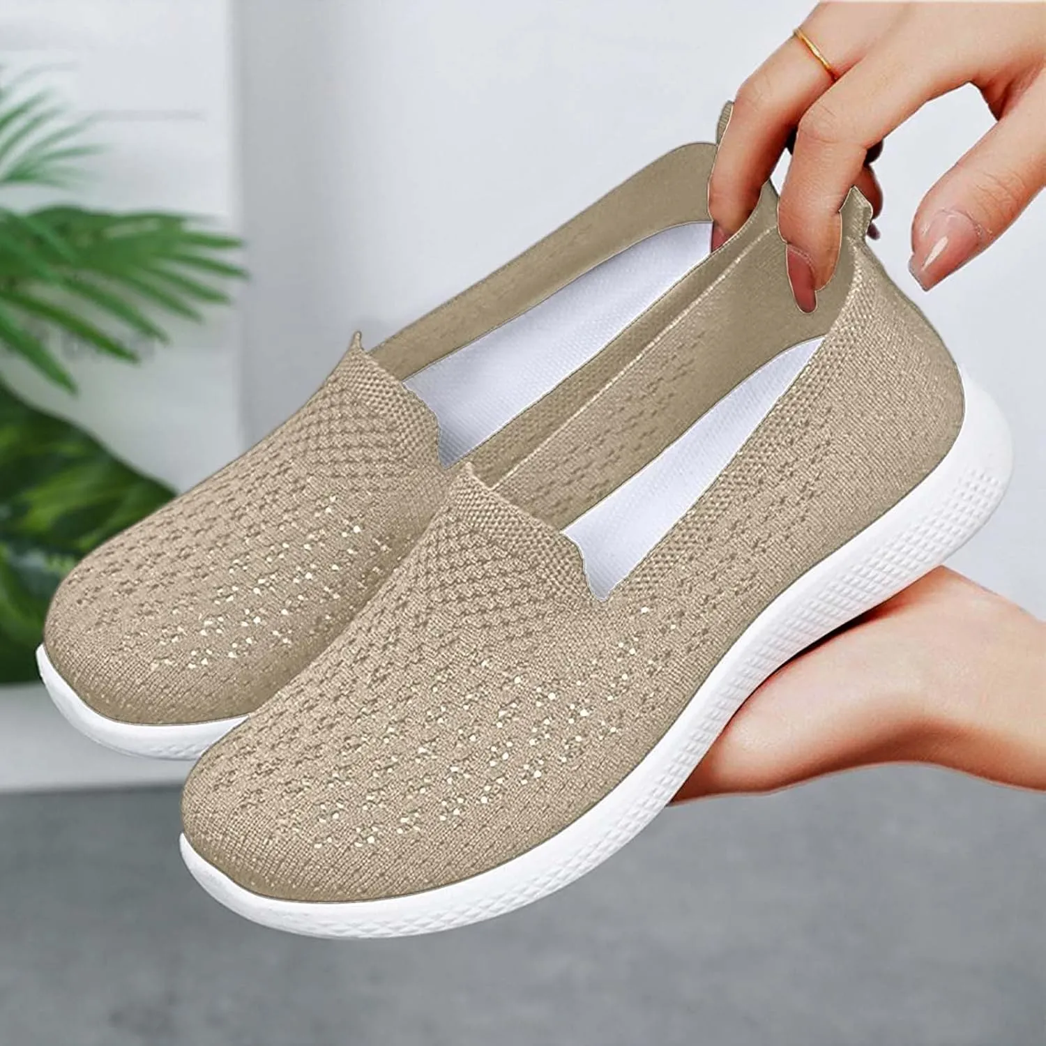 Womens Casual Sneakers Slip On Walking Shoes Comfort Lightweight Breathable Shoe Mesh Fashion Tennis Running Sneaker