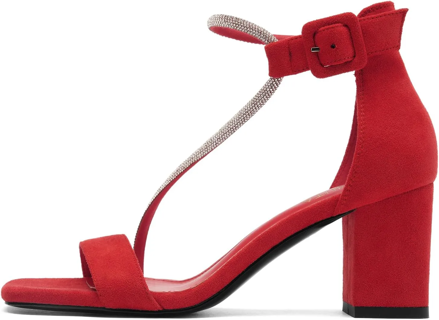 Women's Chunky Block Heels Open Toe Rhinestone Ankle Strap Heeled Sandals Summer Sexy Comfortable Strappy Sandals Party Dress Work Wedding Bride Shoes