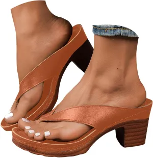 Women's Chunky Block Mid Heels Flip Flops 2025 Open Toe Block Dress Bridal Party Wedding Shoes Summer Casual Slip On Non Slip Breathable Comfortable Slingback Footwear
