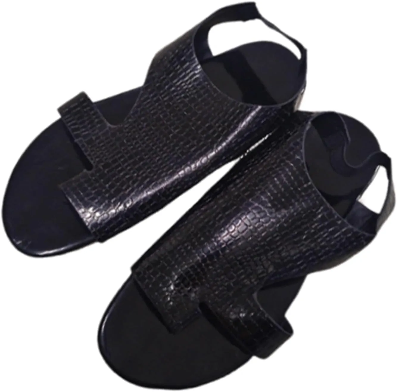 Women's Comfort Flat Sandals, Women Fashion Breathable Clip Toe Bunion Corrector Flat Shoes, Animal Print Crocodile Pattern Beach Travel Sandals, for Bunion Splints Toe Separator