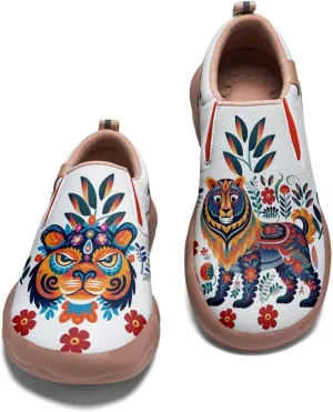 Women's Comfortable Loafers Slip Ons Walking Casual Lightweight Animal Painted Athletic Shoes Ethnic Tribal Style