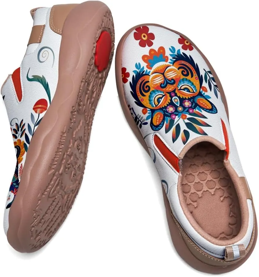 Women's Comfortable Loafers Slip Ons Walking Casual Lightweight Animal Painted Athletic Shoes Ethnic Tribal Style