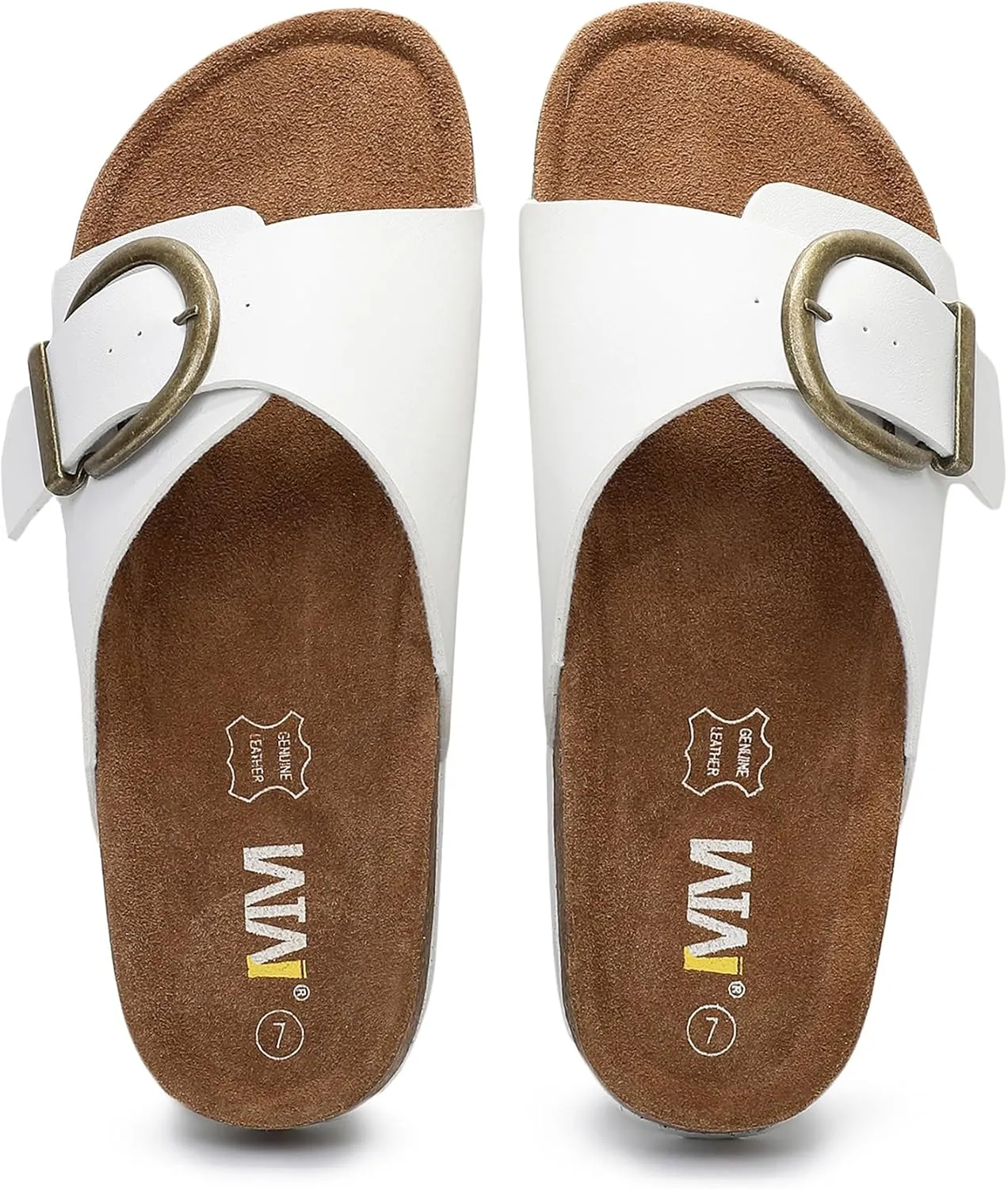 Women's Cork Footbed Sandals Cow Suede Slide Sandals for Women with Adjustable Strap Buckle Open Toe Beach Sandals