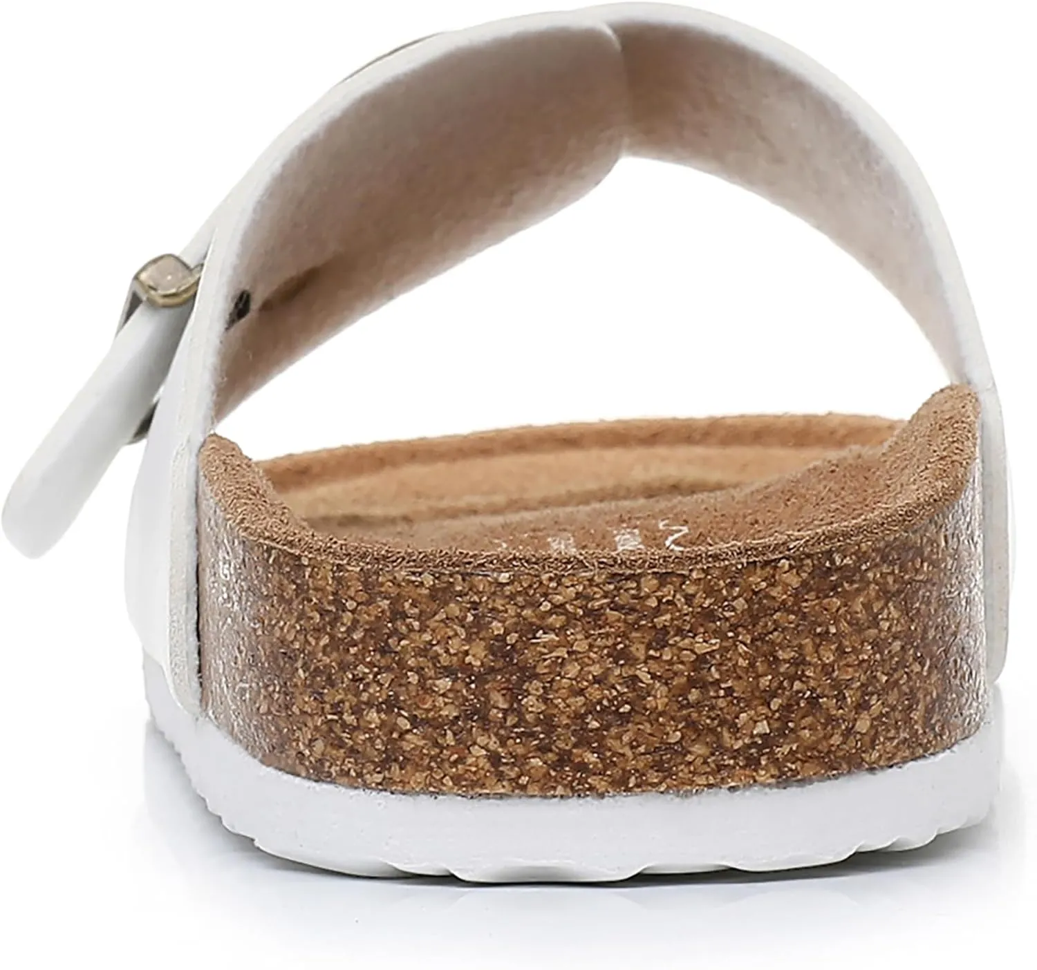 Women's Cork Footbed Sandals Cow Suede Slide Sandals for Women with Adjustable Strap Buckle Open Toe Beach Sandals