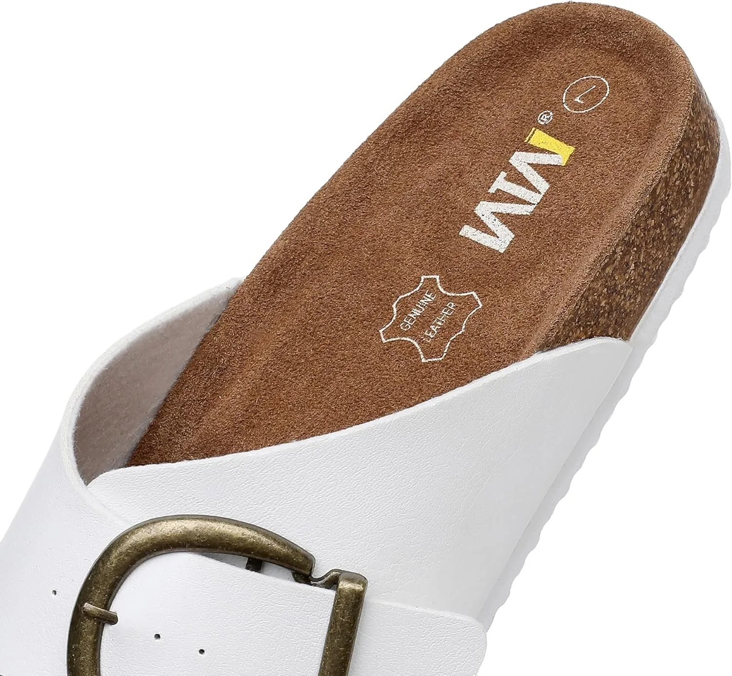 Women's Cork Footbed Sandals Cow Suede Slide Sandals for Women with Adjustable Strap Buckle Open Toe Beach Sandals