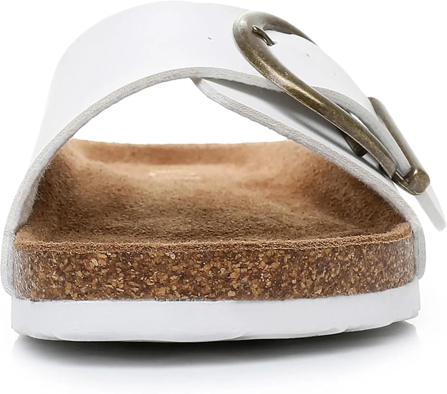 Women's Cork Footbed Sandals Cow Suede Slide Sandals for Women with Adjustable Strap Buckle Open Toe Beach Sandals