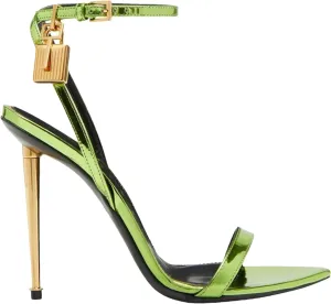 Women's Designer Padlock Gladiator Sandals, Black 10CM High Heel Pointed Toe Party Pumps