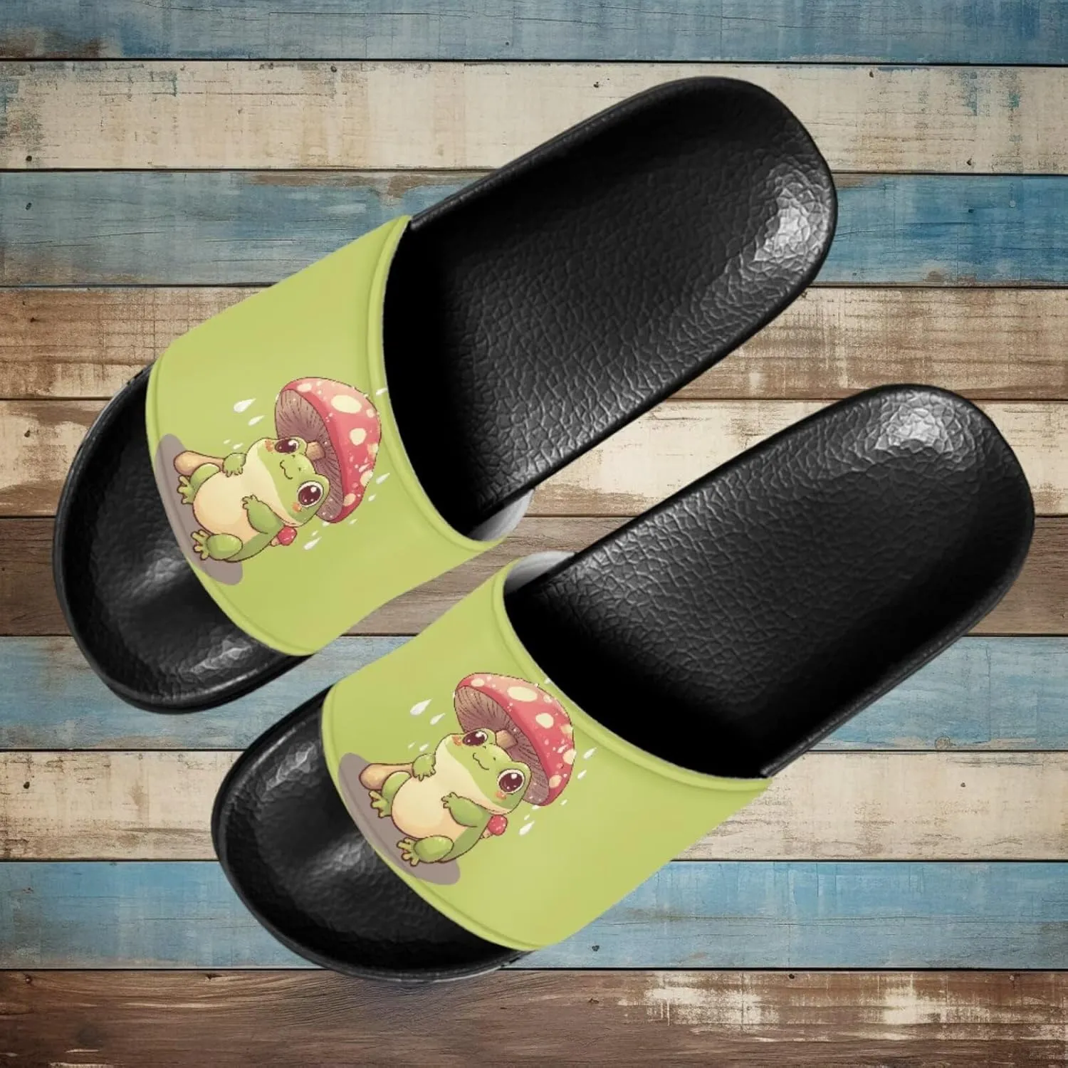 Women's Flat Sandals Comfortable Slip On Leather Slide Sandals, Women's Slide Sandals Size 6-13.5