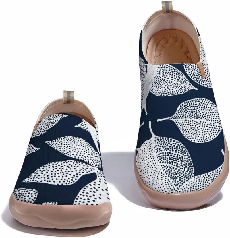 Women's Floral Art Painted Shoes Knitted Slip On Loafers Comfort Walking Sneakers