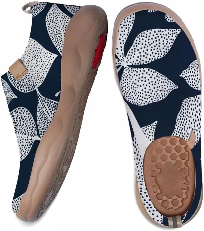 Women's Floral Art Painted Shoes Knitted Slip On Loafers Comfort Walking Sneakers
