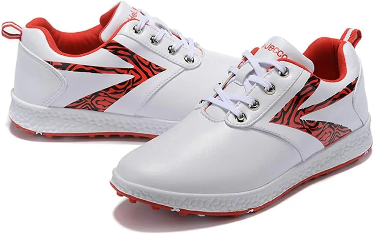 Women's Golf Shoes, Waterproof Golf Fitness Trainers Lightweight Anti-Skid Ladies Spikeless Golf Sneakers