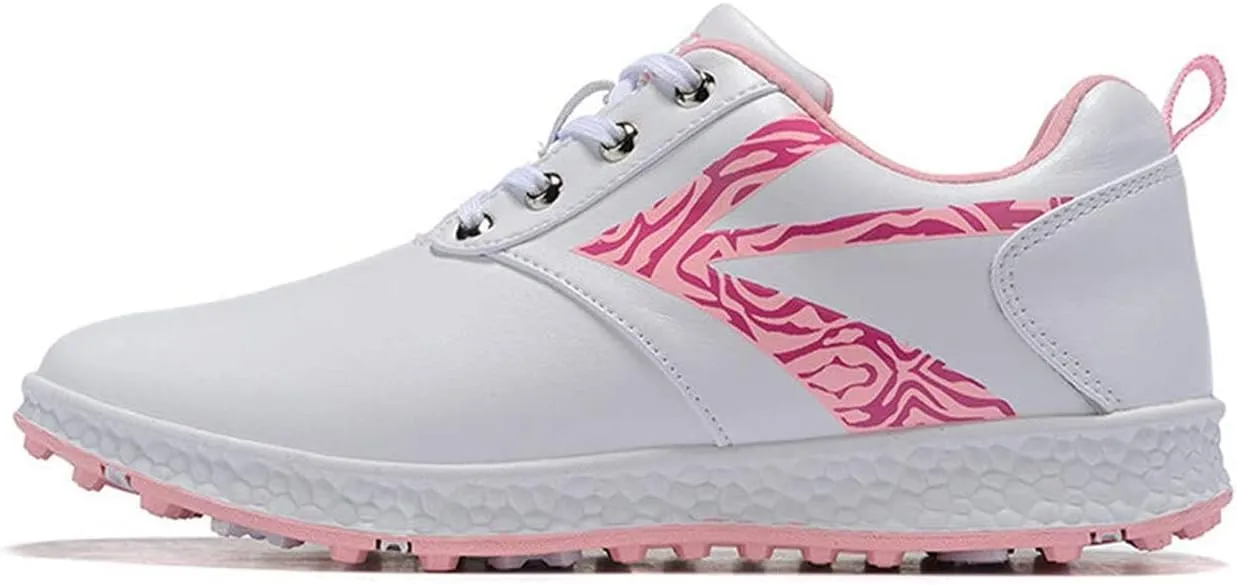 Women's Golf Shoes, Waterproof Golf Fitness Trainers Lightweight Anti-Skid Ladies Spikeless Golf Sneakers