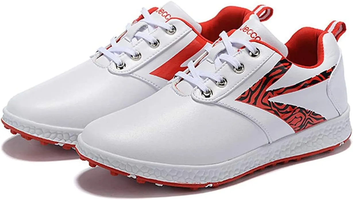 Women's Golf Shoes, Waterproof Golf Fitness Trainers Lightweight Anti-Skid Ladies Spikeless Golf Sneakers