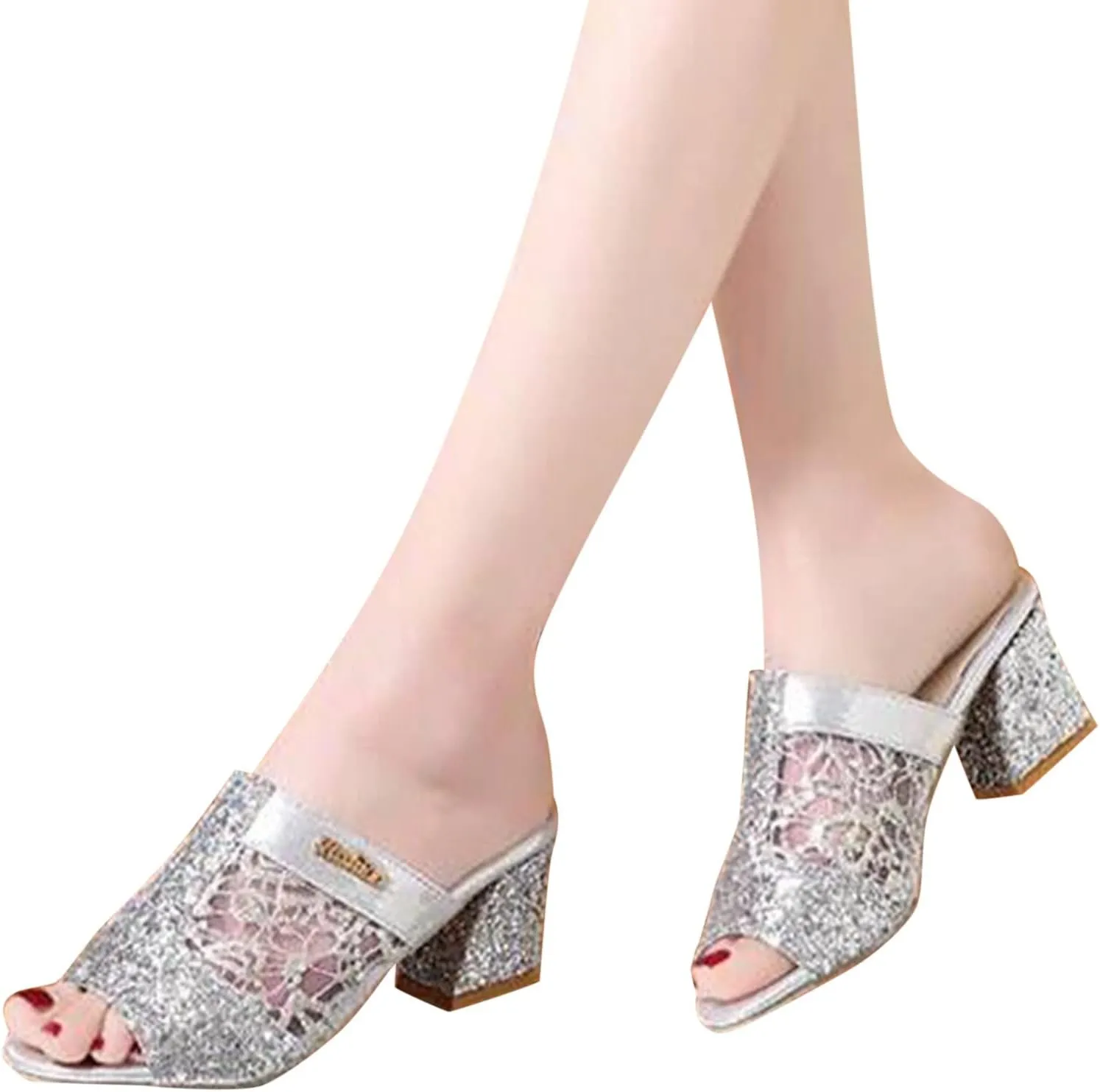Womens Heeled Sandals Dressy Rhinestone Wedding Shoes Sexy Sandal for Women Strappy Heeleds Dressy Shoe Dressy