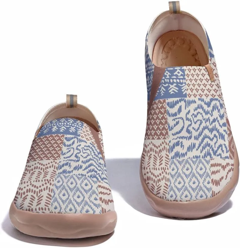 Women's Knitted Casual Loafers Art Painted Slip On Walking Shoes Lightweight Comfort Travel Sneakers