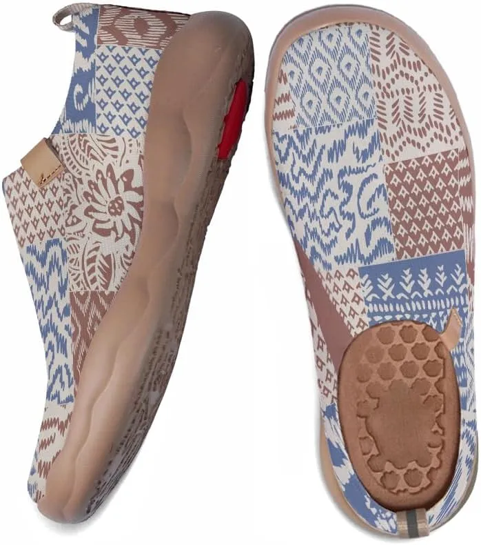 Women's Knitted Casual Loafers Art Painted Slip On Walking Shoes Lightweight Comfort Travel Sneakers