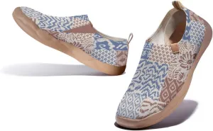 Women's Knitted Casual Loafers Art Painted Slip On Walking Shoes Lightweight Comfort Travel Sneakers