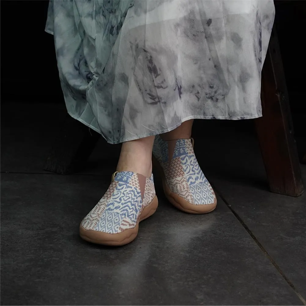 Women's Knitted Casual Loafers Art Painted Slip On Walking Shoes Lightweight Comfort Travel Sneakers