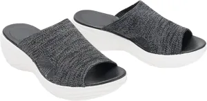 Women's Mesh Open Toe Hollow Platform Wedge Sandals Slip-On Summer Comfort Non-Slip Breathable Beach Fish Mouth Sandals