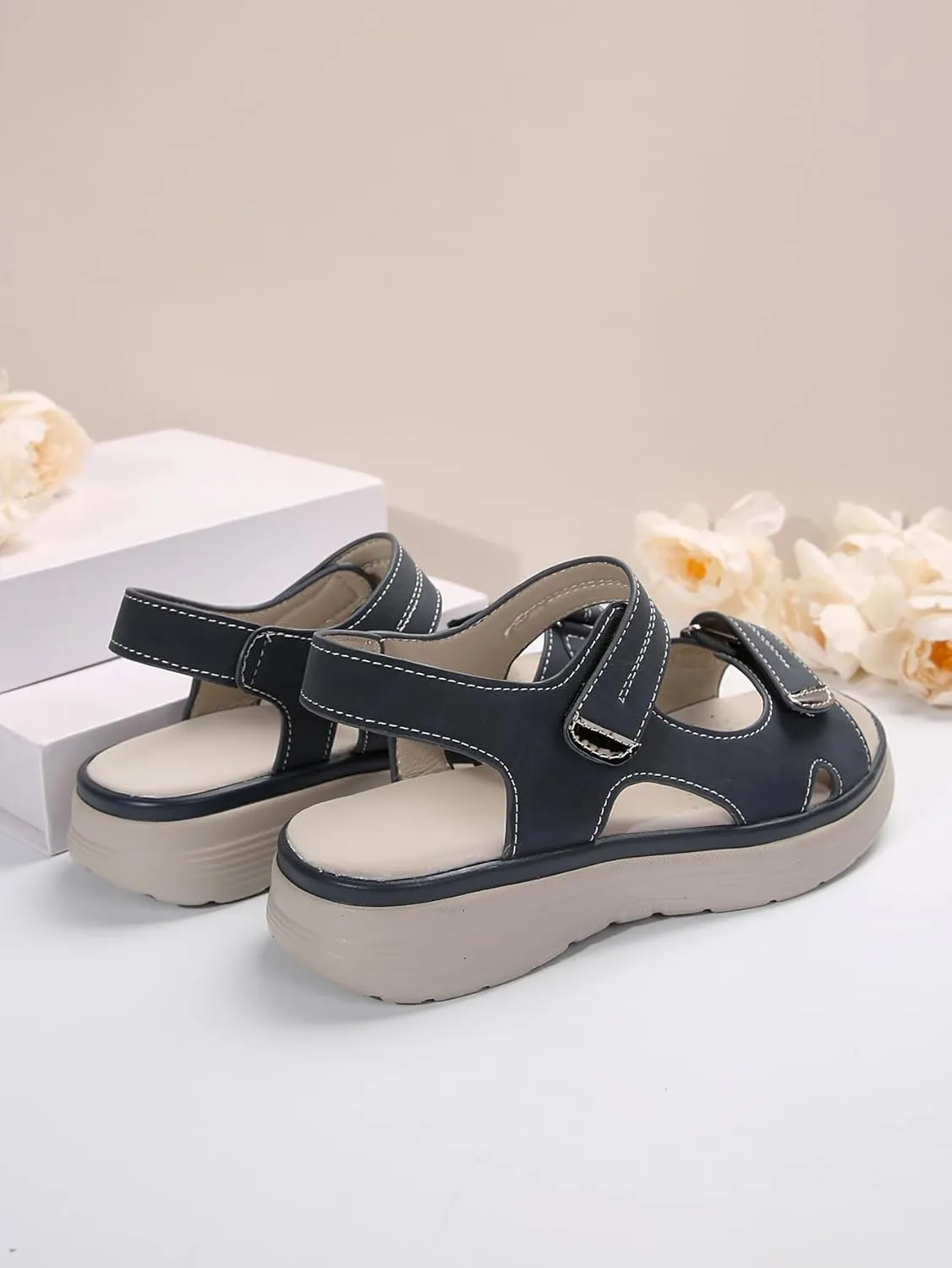 Women's Orthopedic Soft Anti-Slip Shoes, Cushion Air Sandals Comfortable Platform Chunky Heeled Wedge Shoes for Long Walk
