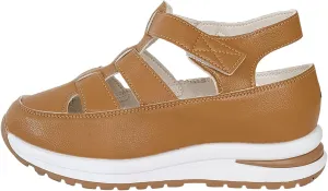 Womens Platform Sandals Comfortable Hollow Out Breathable Closed Toe Wedge Shoes Casual Stylish Arch Support Ankle Strap Orthopedic Leather Sandals