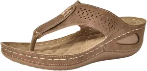 Womens Sandals Arch Support Slingback Sandals Summer Beach Shoes Ankle Strap Thong Flat Sandals for Women