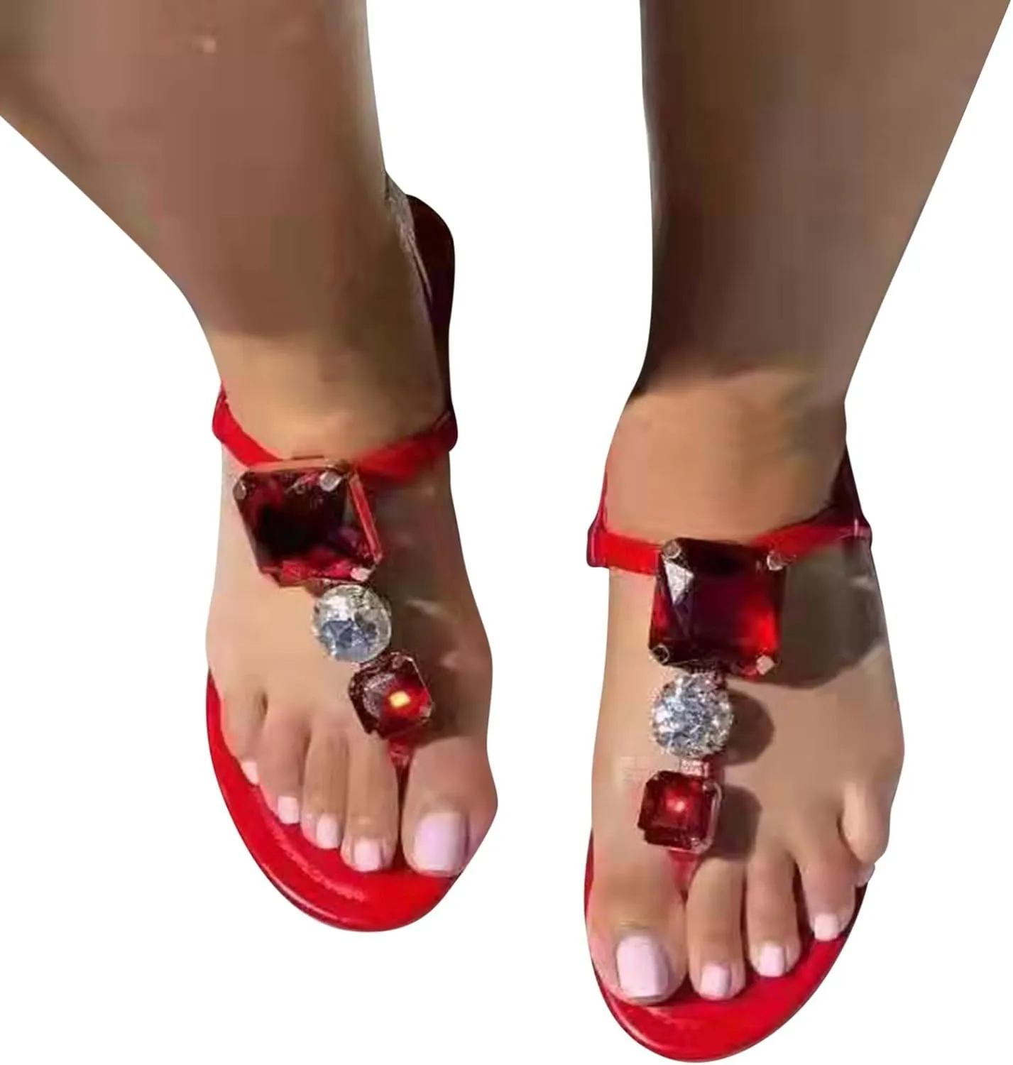 Women'S Sandals Bohemia Flat Wedding Dress shoes Gem Pearl Sparkling Bridal Bridesmaid Sandals For Summer Part𝘆