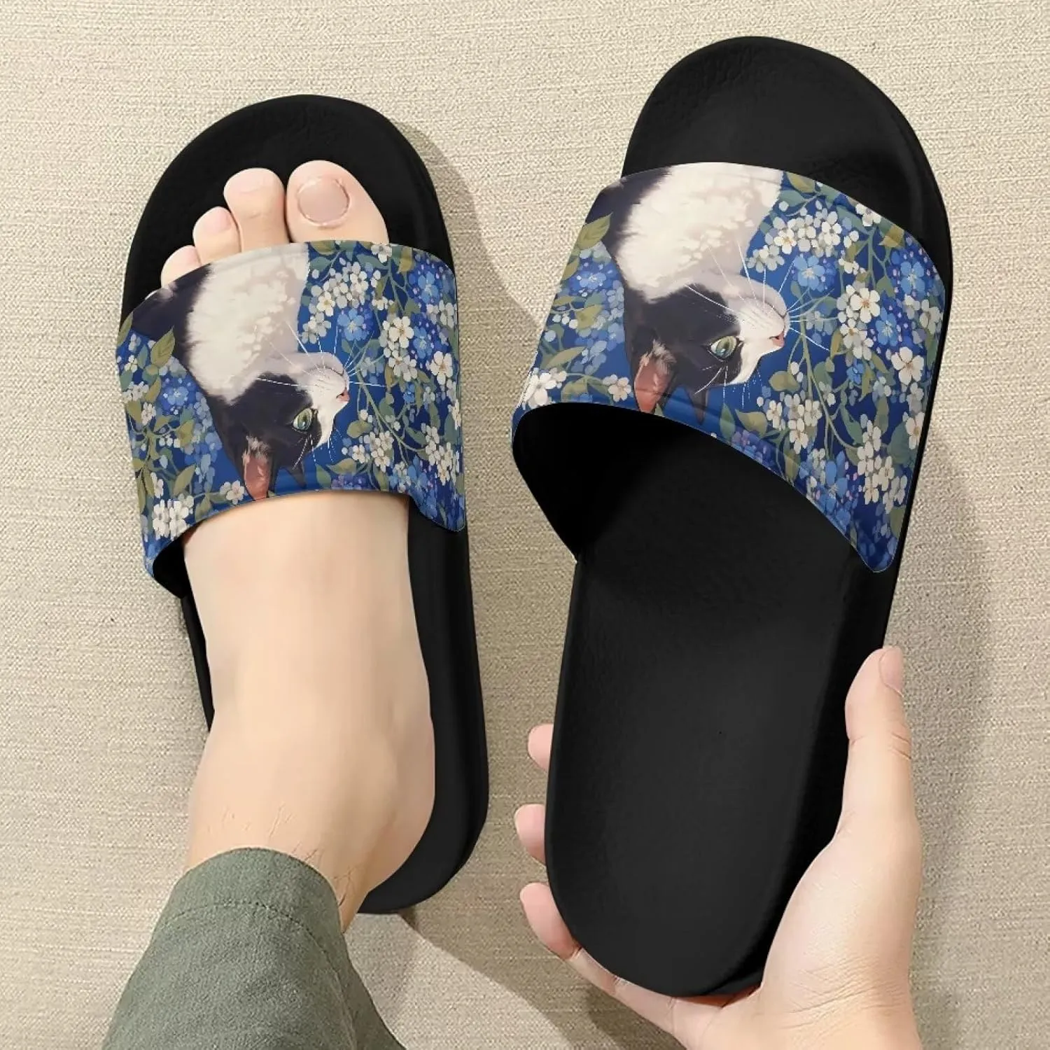 Womens Sandals Water-Resistant Slides Light Soft EVA Rocking Slippers Summer Slide Slippers for Women Indoor Slippers