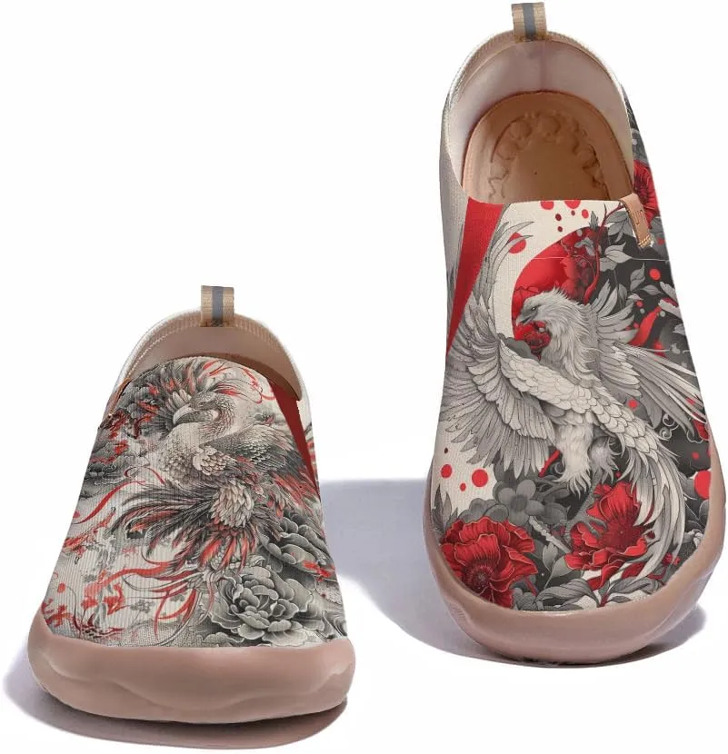 Women's Slip On Casual Loafers Fashion Knit Art Painted Shoes Lightweight Comfort Travel Sneaker