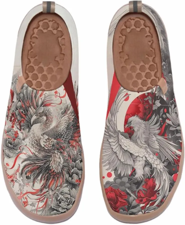 Women's Slip On Casual Loafers Fashion Knit Art Painted Shoes Lightweight Comfort Travel Sneaker