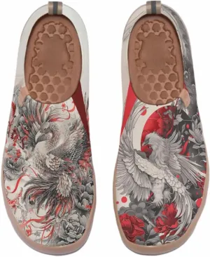 Women's Slip On Casual Loafers Fashion Knit Art Painted Shoes Lightweight Comfort Travel Sneaker