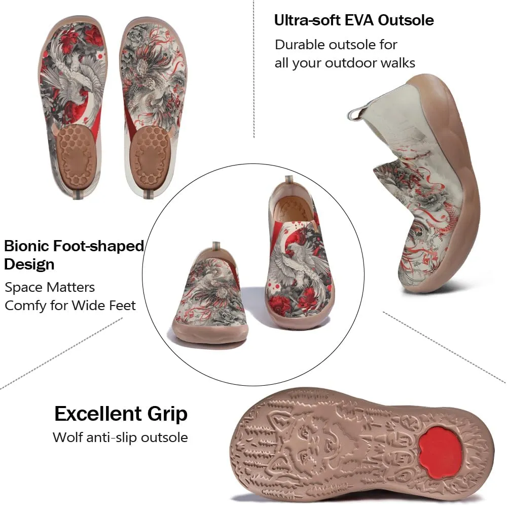 Women's Slip On Casual Loafers Fashion Knit Art Painted Shoes Lightweight Comfort Travel Sneaker
