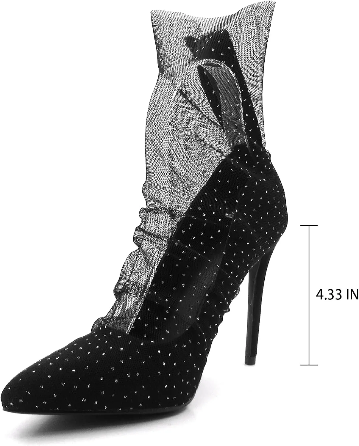 Women's Stiletto Heeled Sandals Pointed Toe Mesh Breathable High Heels Women's Zip Back Boots