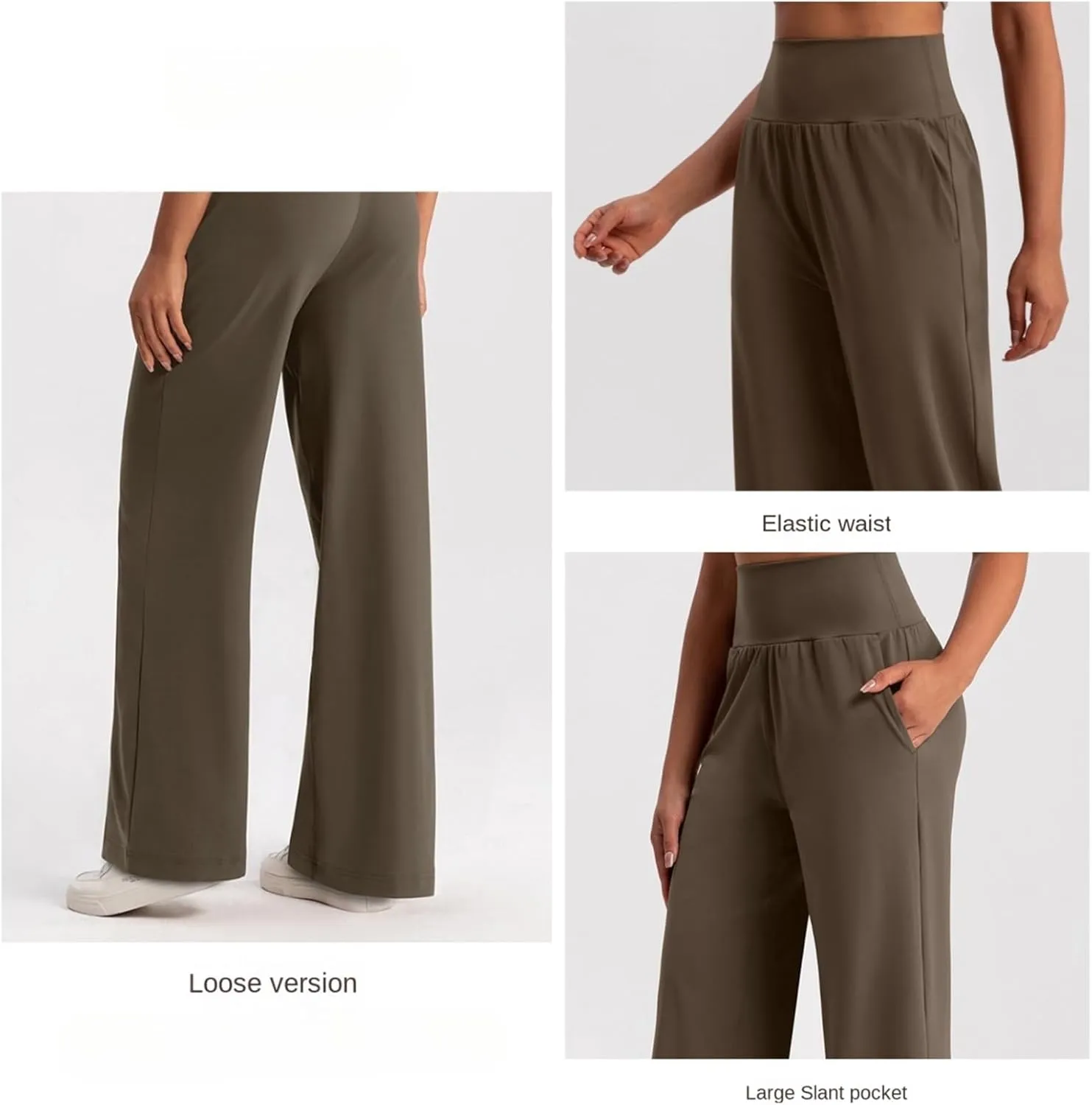 Womens Straight Leg Sweatpants, High Waist Yoga Pants, Women's Quick-Drying Casual Loose Wide Leg Yoga Sweatpants with Pocket
