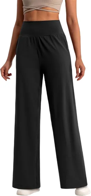 Womens Straight Leg Sweatpants, High Waist Yoga Pants, Women's Quick-Drying Casual Loose Wide Leg Yoga Sweatpants with Pocket